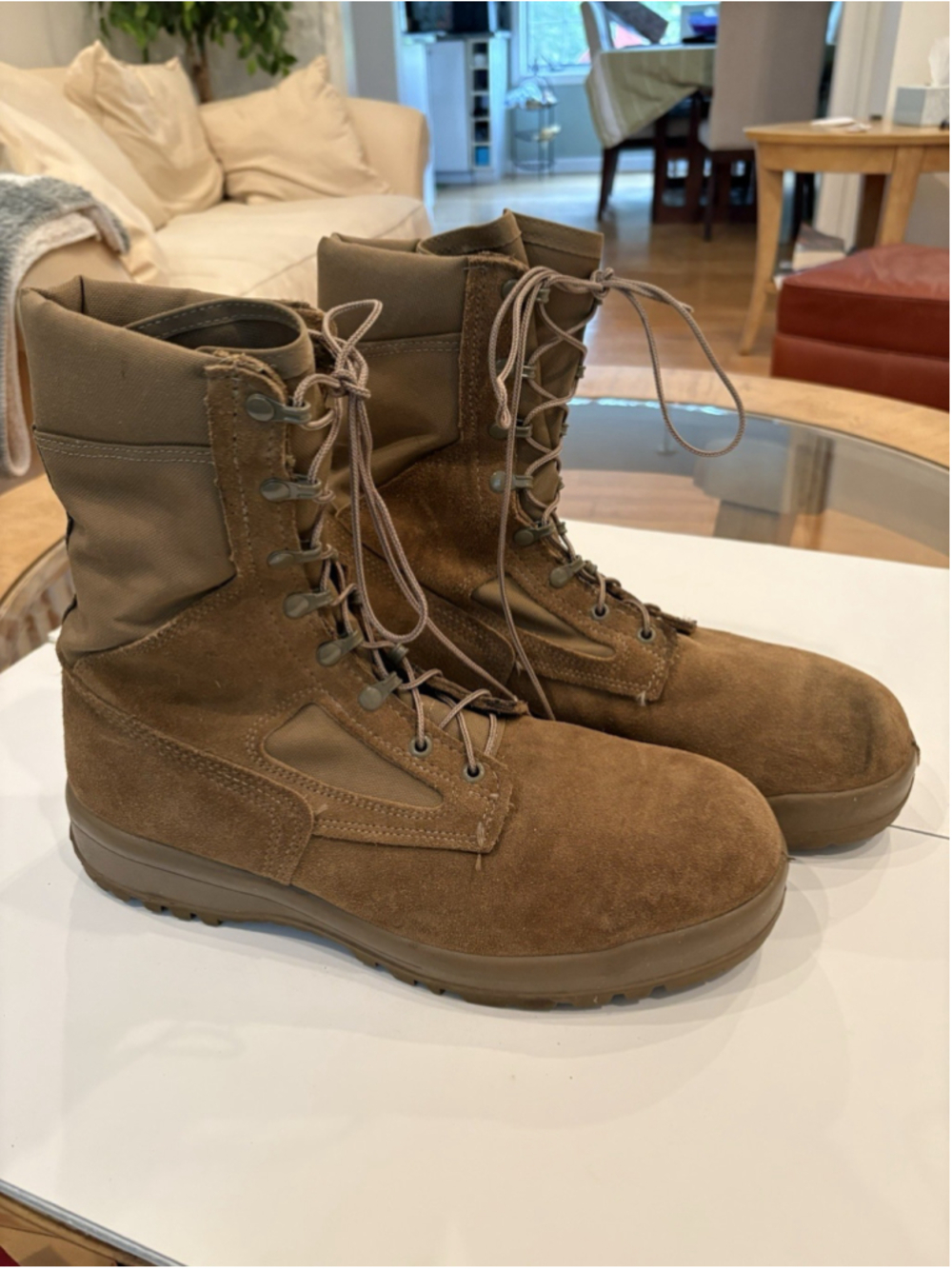 Belleville C390 Combat Boots Mens 13 W Wide Coyote Brown Military Tactical USA